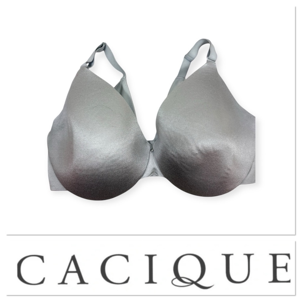 Cacique Lightly Lined Full Coverage Silver Bra Br… - image 1
